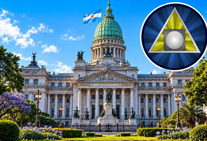 Tapa del libro: Congreso de la Nación Argentina con el emblema de la piedra filosofal